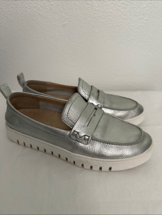 Vionic Shoes - Vionic Silver Metallic Penny Loafers